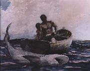 Winslow Homer shark fishing oil painting artist